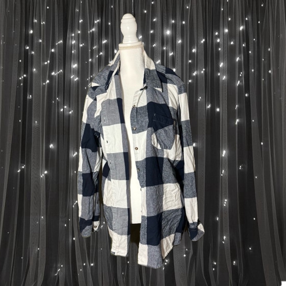 Blue and white flannel